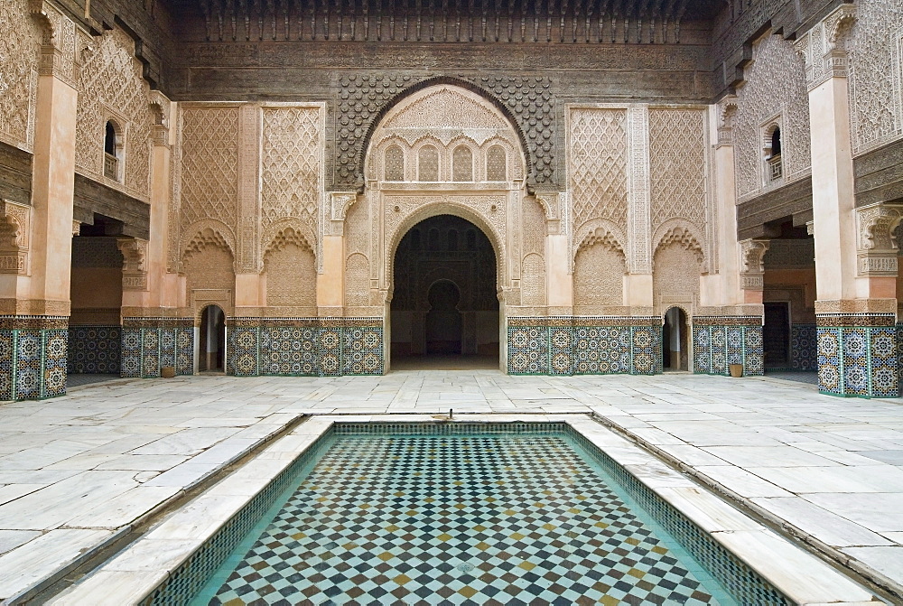 Ben Youssef Medersa (Koranic School), UNESCO World Heritage Site, Marrakech (Marrakesh), Morocco, North Africa, Africa