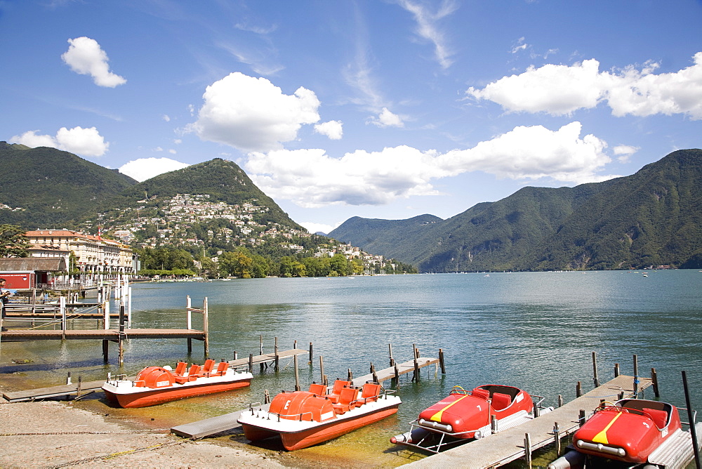 Lugano, Lake Lugano, Tessin (Ticino) Canton, Switzerland, Europe