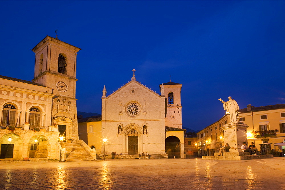 Saint Benedict Square, Norcia, Umbria, Italy, Europe