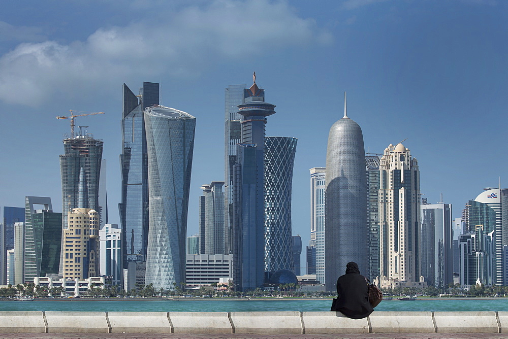 Futuristic skyscrapers in Doha, Qatar, Middle East