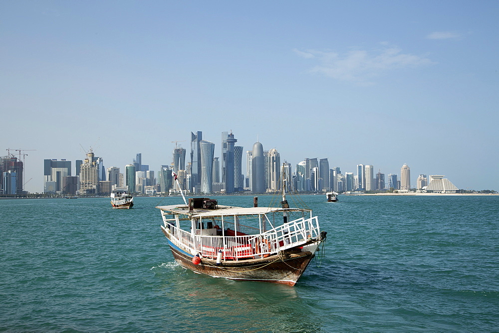 Futuristic skyscrapers in Doha, Qatar, Middle East