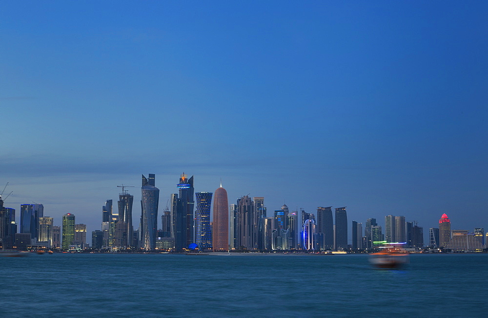 Futuristic skyscrapers in Doha, Qatar, Middle East