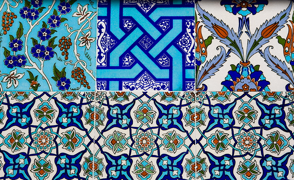 Decorative ceramic tiles, Cavalry Bazaar, Istanbul, Turkey, Western Asia