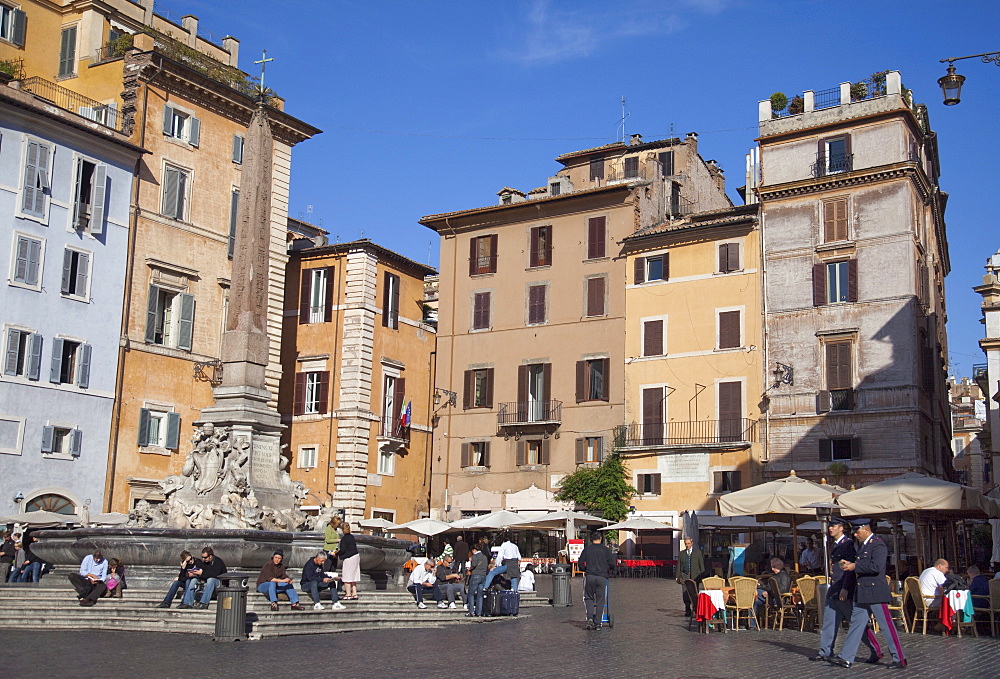 Obelisk and fountain, Piazza Della Rotonda, Rome, Lazio, Italy, Europe