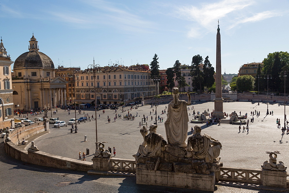 Tourists enjoying Piazza Popolo, Rome, Lazio, Italy, Europe