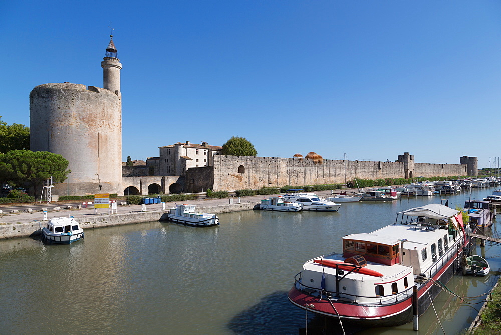 Tour de Constance, historic tower in the Camargue town of Aigues-Mortes, Gard, Languedoc-Roussillon, France, Europe