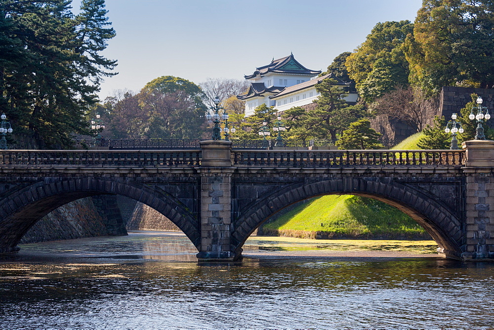 Bridge and the historic Imperial Palace, Tokyo, Japan, Asia