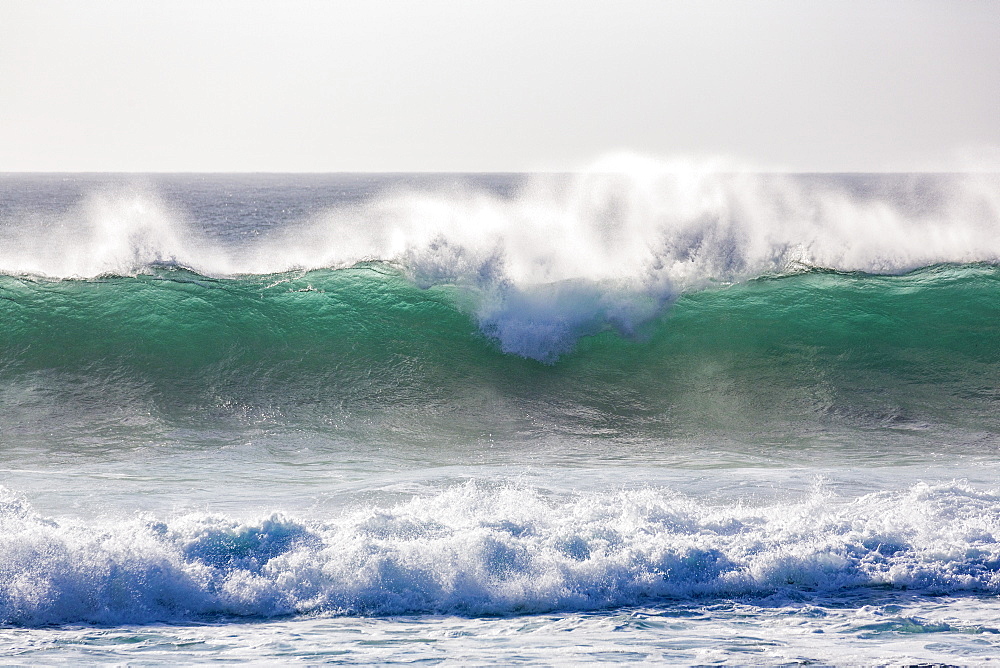 Dramatic waves off the coast at El Cotillo on the volcanic island of Fuerteventura, Canary Islands, Spain, Atlantic, Europe