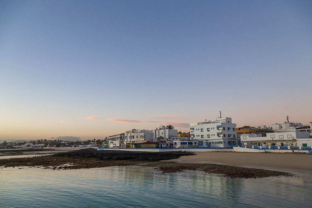 Dawn light over Corralejo on the island of Fuerteventura, Canary Islands, Spain, Atlantic, Europe