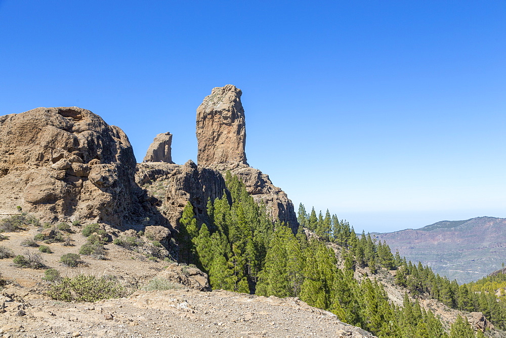 The volcanic Roque Nublo in the Nublo Rural Park in the centre of Gran Canaria, Canary Islands, Spain, Atlantic, Europe