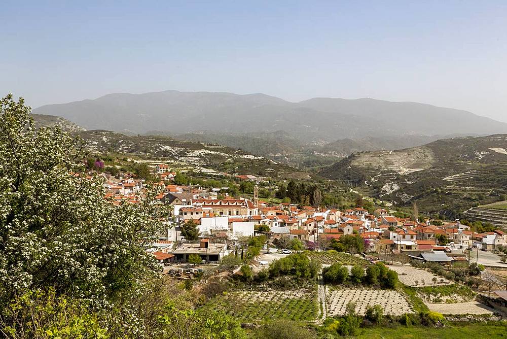 The Monastery in the centre of the historic village of Omodos in the Troodos mountains, Cyprus, Mediterranean, Europe