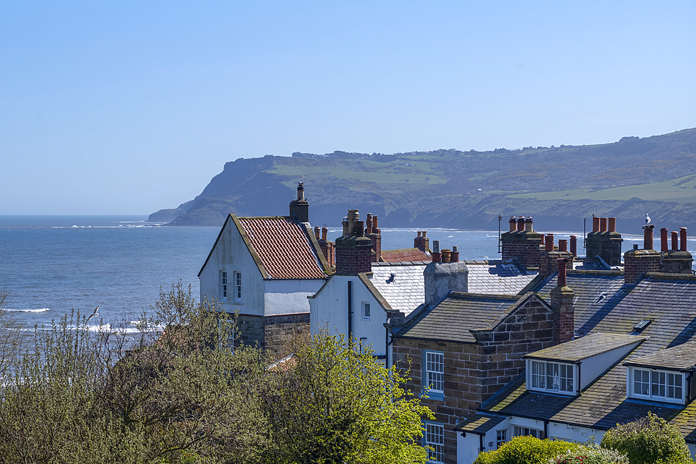 Houses in the small fishing village of Robin Hood's Bay In the county of Yorkshire.