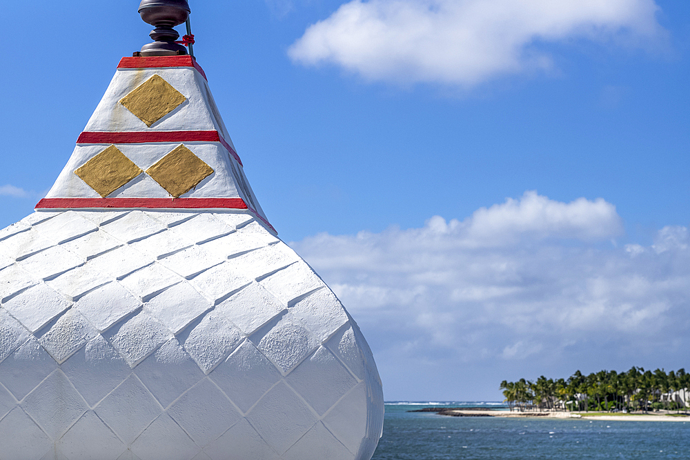 Sagar Shiv Mandir Hindu Temple on the coast near Poste de Facq on the exotic island of Mauritius in the Indian Ocean