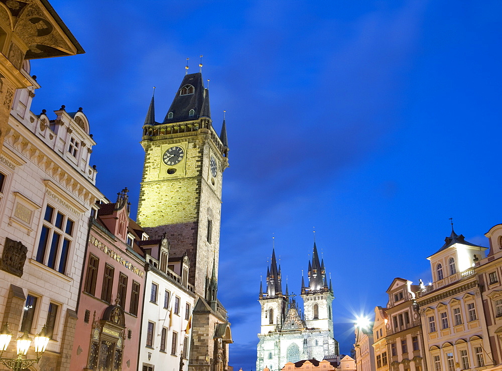 Town Hall, Old Town Square and the Church of Our Lady before Tyn, Old Town, Prague, Czech Republic, Europe