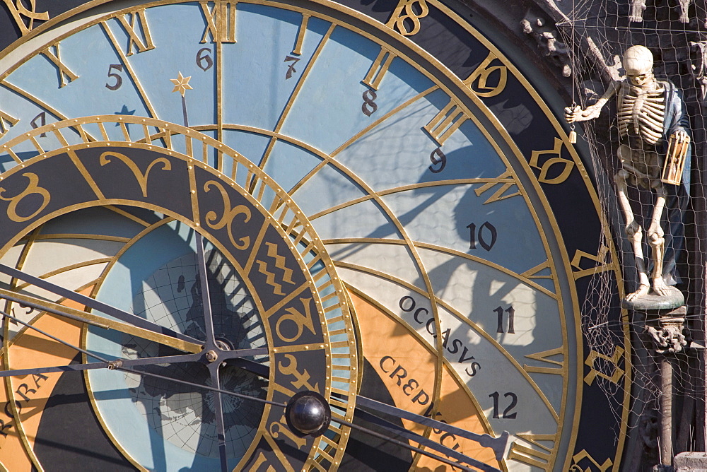 Town Hall Clock (Astronomical clock), Old Town Square, Old Town, Prague, Czech Republic, Europe