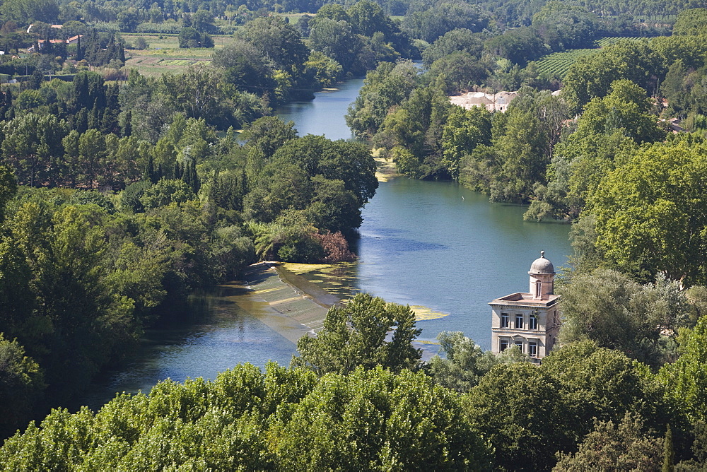 View from Cathedrale St.-Nazaire of River Orb, Beziers, Herault, Languedoc-Roussillon, France, Europe