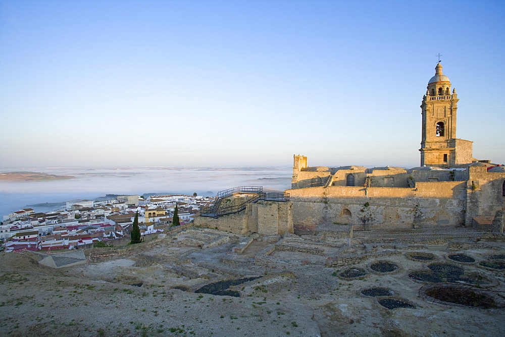 Misty dawn, Medina Sidonia, Andalucia, Spain, Europe