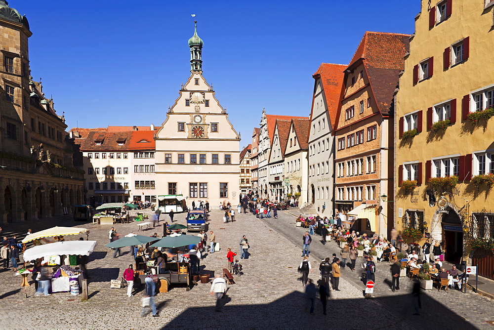 Marktplatz, Rothenburg ob der Tauber, Franconia, Bavaria, Germany, Europe