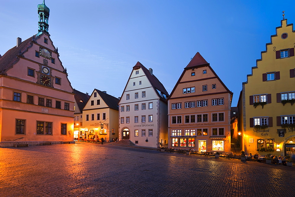 Marktplatz, Rothenburg ob der Tauber, Franconia, Bavaria, Germany, Europe