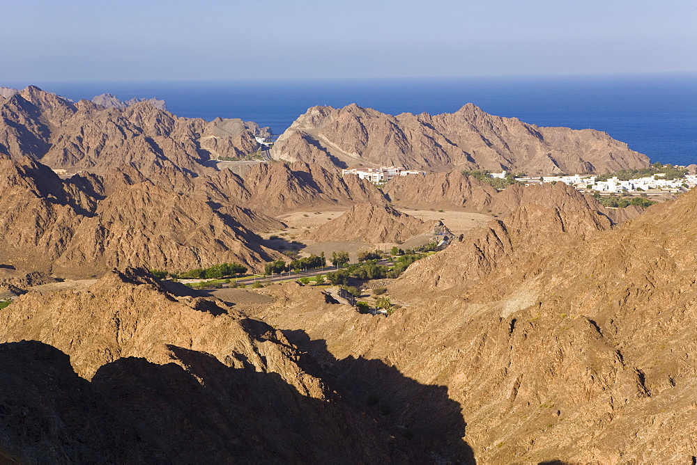 Rocky Oman coastline near Muscat, Oman, Middle East