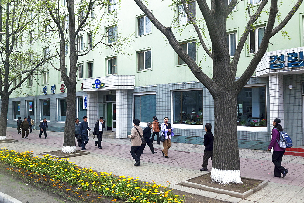 Typical city street scene, Pyongyang, Democratic People's Republic of Korea (DPRK), North Korea, Asia