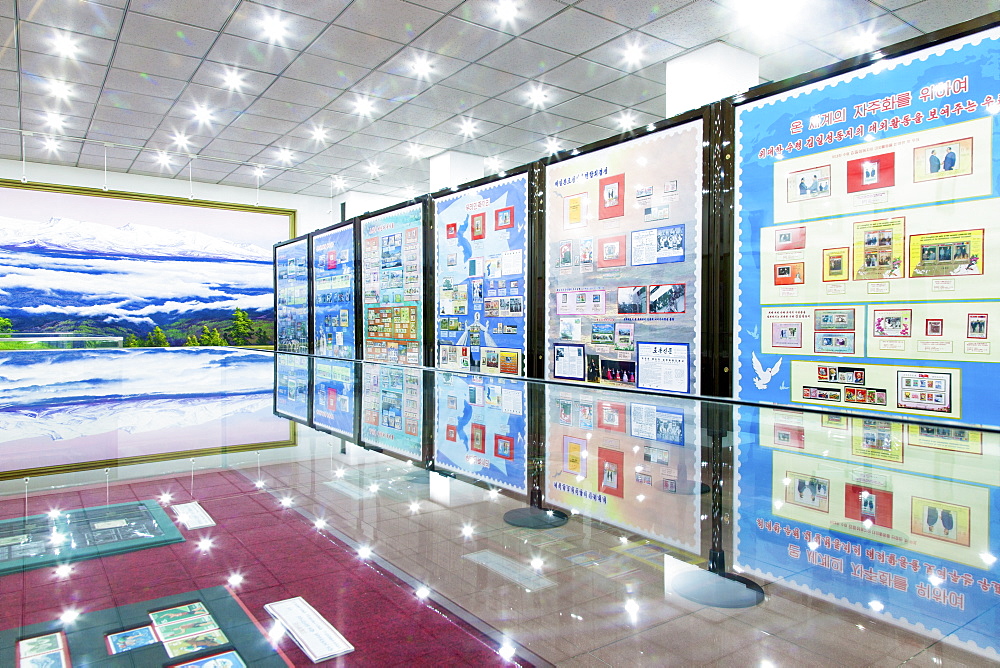 Interior of a Stamp shop, Pyongyang, Democratic People's Republic of Korea (DPRK), North Korea, Asia