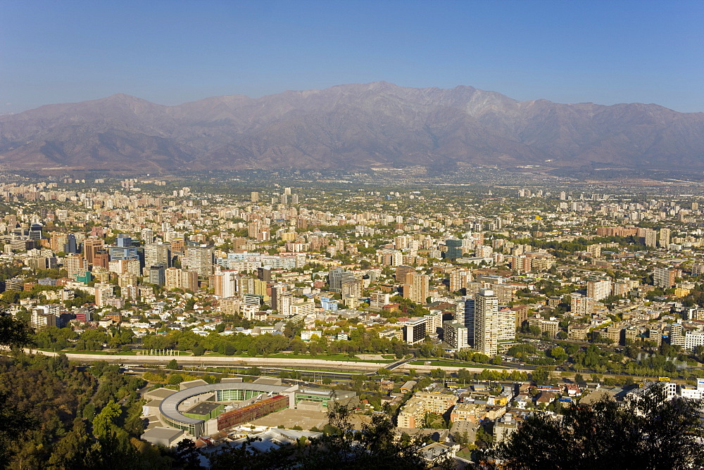 Aerial view of Santiago, Chile, South America