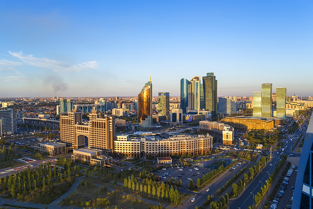 The city center and central business district, Astana, Kazakhstan, Central Asia