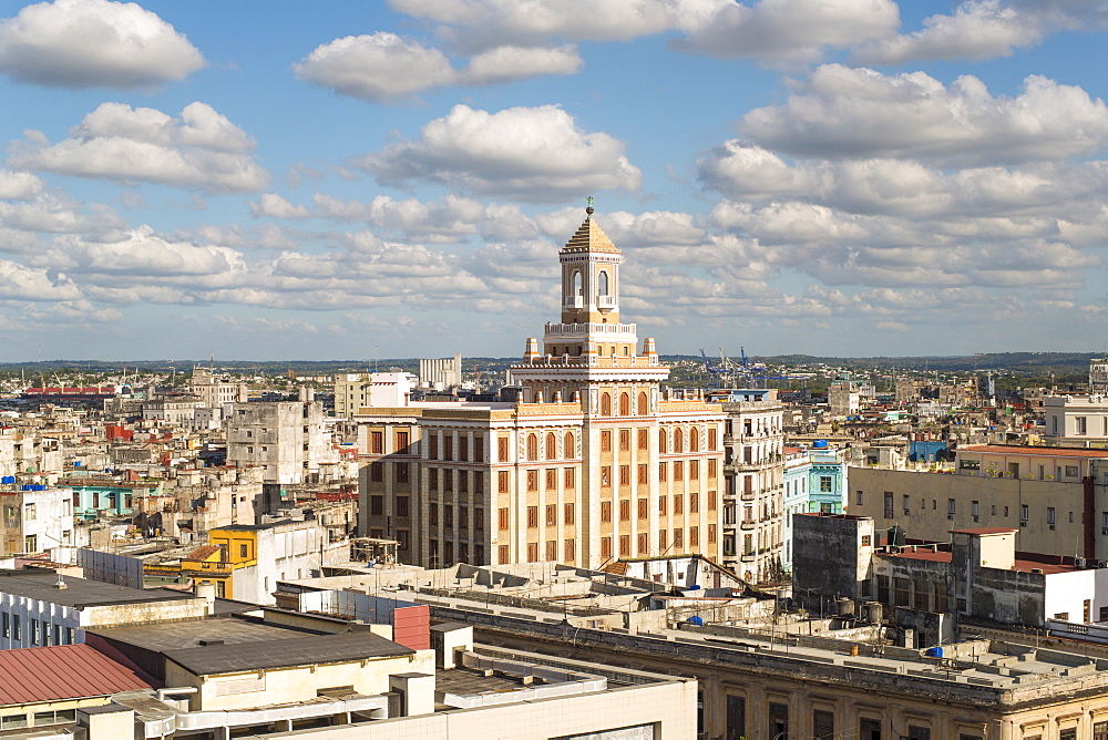 Architecture from an elevated view near the Malecon, Havana, Cuba, West Indies, Central America