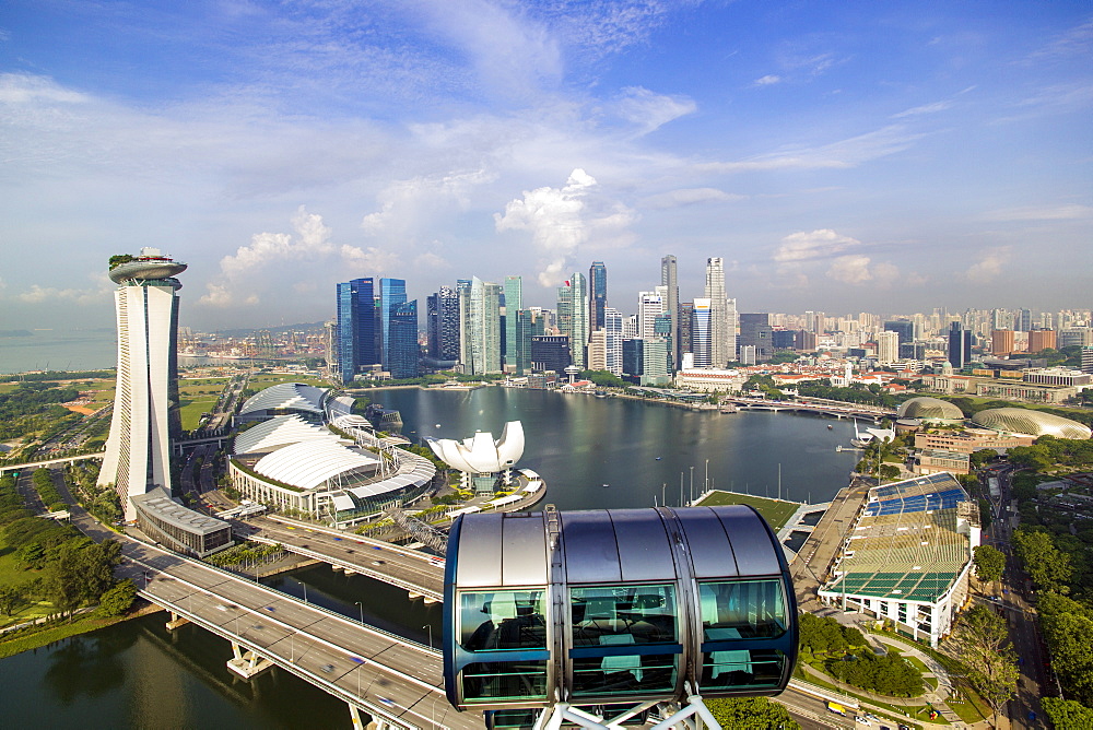 View of the Downtown Singapore skyline and Marina Bay, Singapore, Southeast Asia, Asia