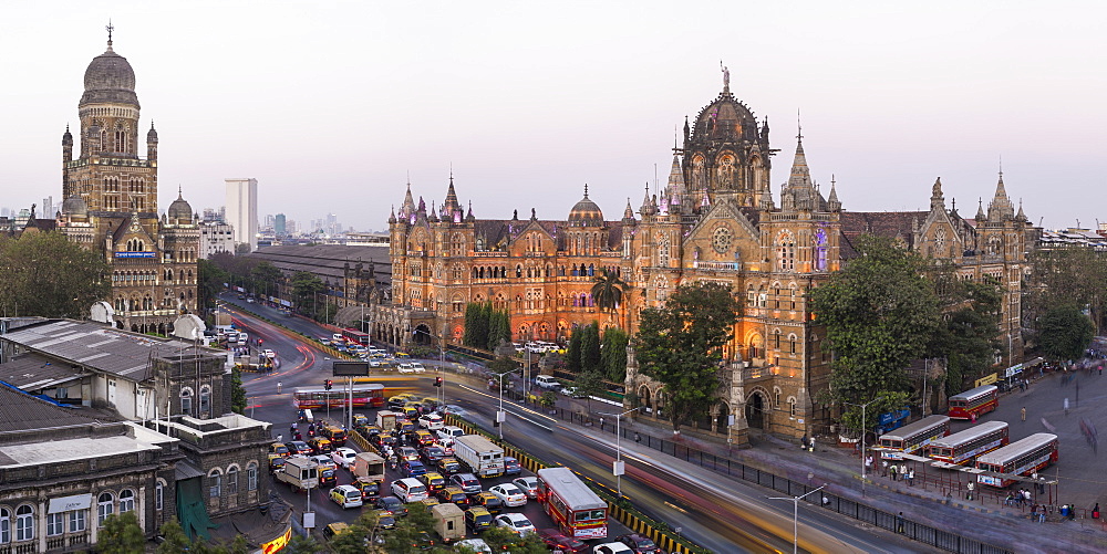 Chhatrapati Shivaji Maharaj Terminus railway station (CSMT), formerly Victoria Terminus, UNESCO World Heritage Site, Mumbai, Maharashtra, India, Asia