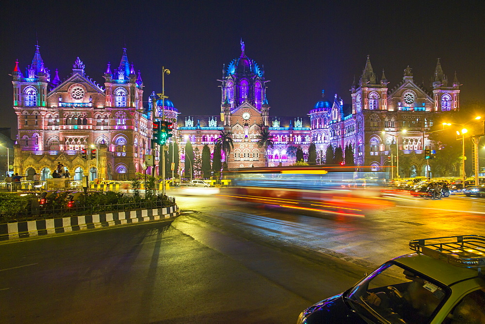 Chhatrapati Shivaji Maharaj Terminus railway station (CSMT), formerly Victoria Terminus, UNESCO World Heritage Site, Mumbai, Maharashtra, India, Asia