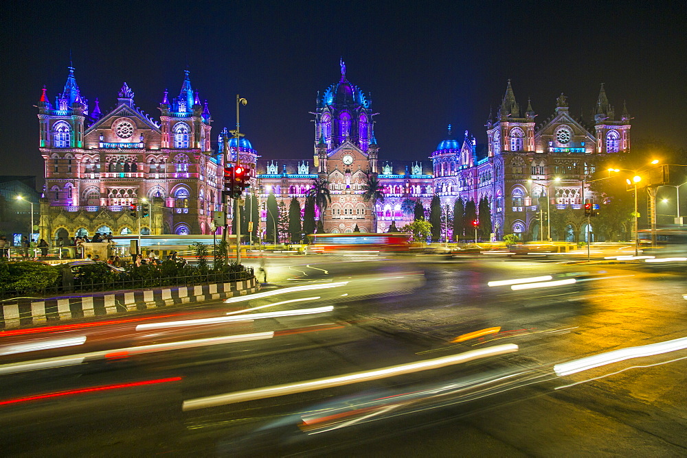 Chhatrapati Shivaji Maharaj Terminus railway station (CSMT), formerly Victoria Terminus, UNESCO World Heritage Site, Mumbai, Maharashtra, India, Asia