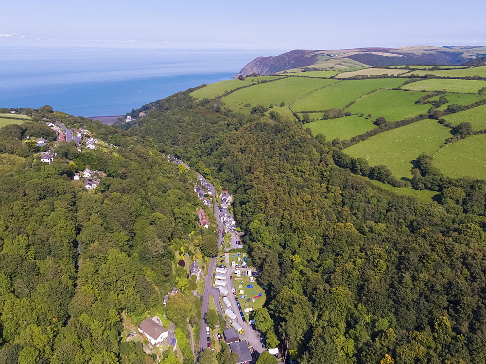 Wooded valley on the north Devon coast, Lynton, Exmoor, Devon, England, United Kingdom, Europe