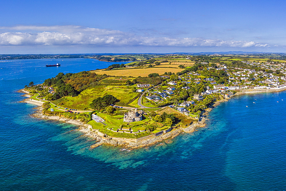 St. Mawes and St. Mawes Castle, near Falmouth, Cornwall, England, United Kingdom, Europe