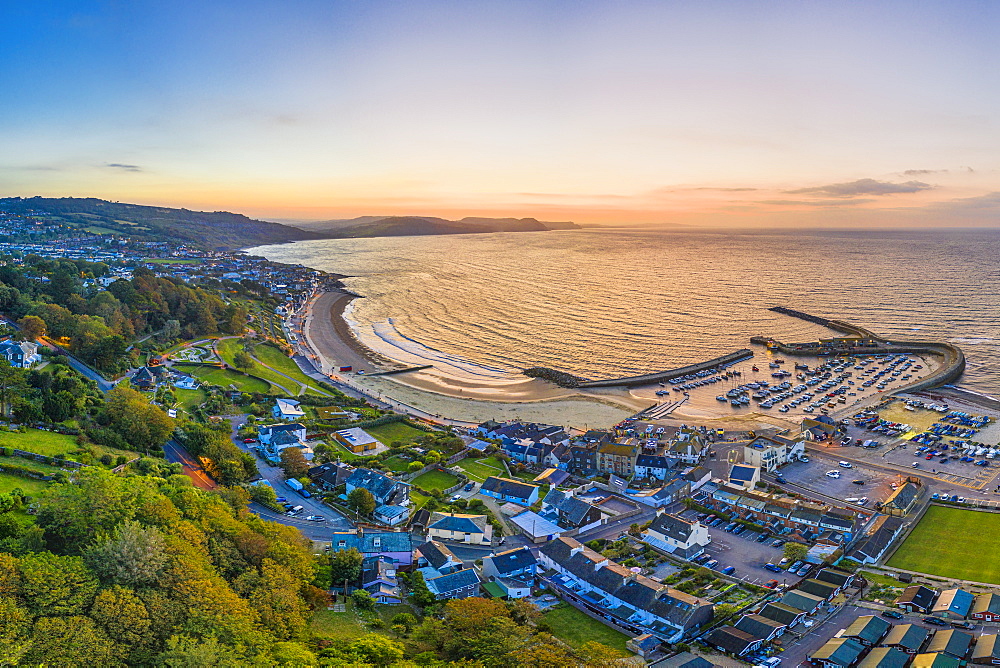 The Cobb and beach at Lyme Regis, Dorset, England, United Kingdom, Europe