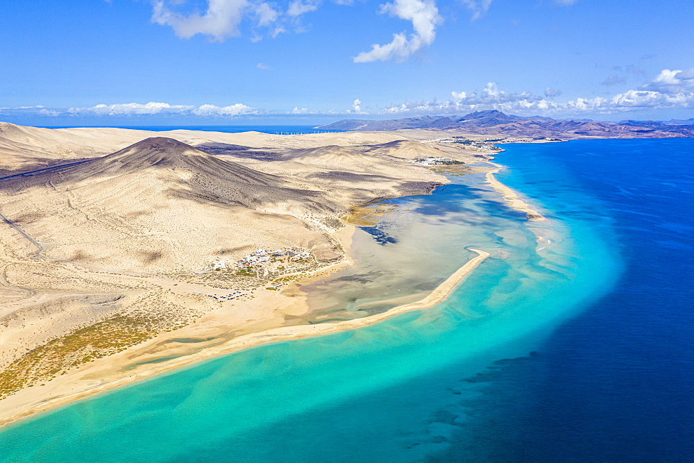 Jandia Peninsula, Risco del Paso, Playas de Sotavento and Laguna de Sotavento, Fuerteventura, Canary Islands, Spain, Atlantic, Europe