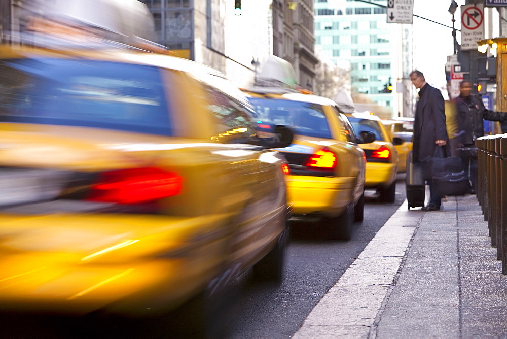 Taxi rank outside Grand Central Station, Manhattan, New York City, New York, United States of America, North America