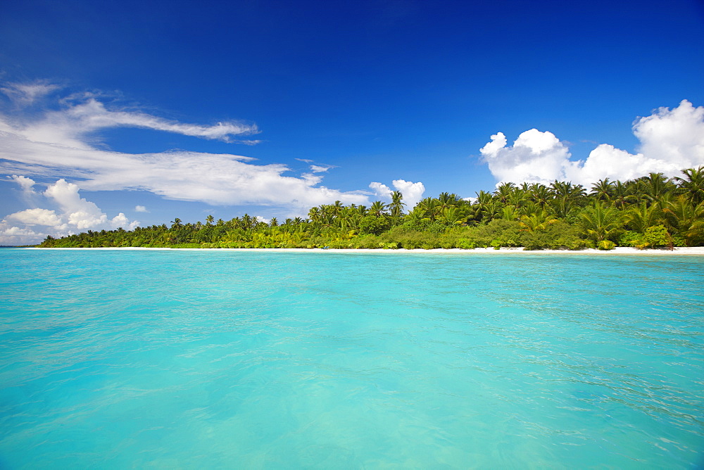 Tropical island and lagoon, The Maldives, Indian Ocean, Asia