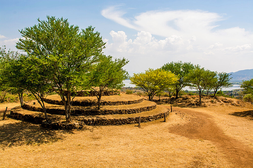 Old ruins in the Archeological zone of Guachimontones, Teuchitlan, Jalisco, Mexico, North America