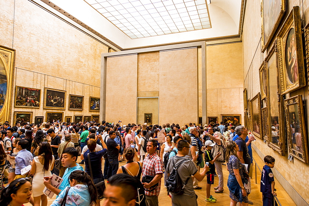 The Mona Lisa room at The Louvre, Paris, France, Europe