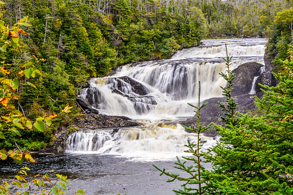 Middle Baker's Brook Falls, Gros Morne National Park, UNESCO World Heritage Site, Rocky Harbour, Newfoundland, Canada, North America