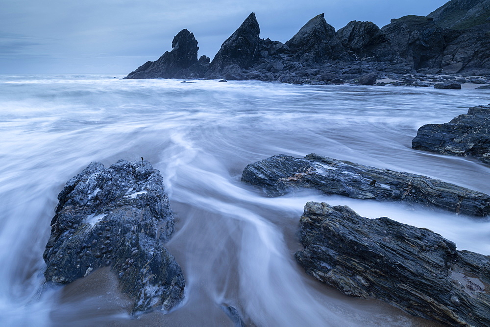 Soar Mill Cove on the South Hams Coast in winter, South Devon, England, United Kingdom, Europe