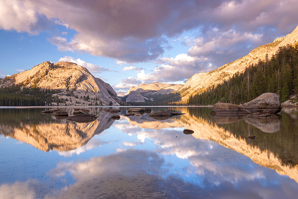 Reflections in Tenaya Lake in Yosemite National Park, UNESCO World Heritage Site, California, United States of America, North America