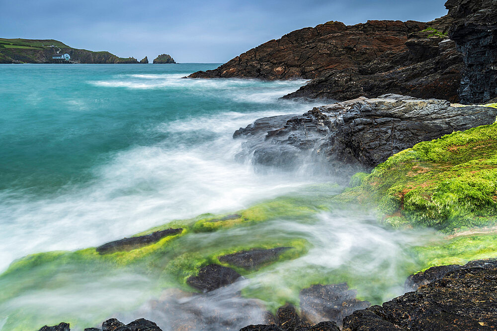 Padstow Lifeboat station from the shore of Mother Iveys Bay, Cornwall, England, United Kingdom, Europe