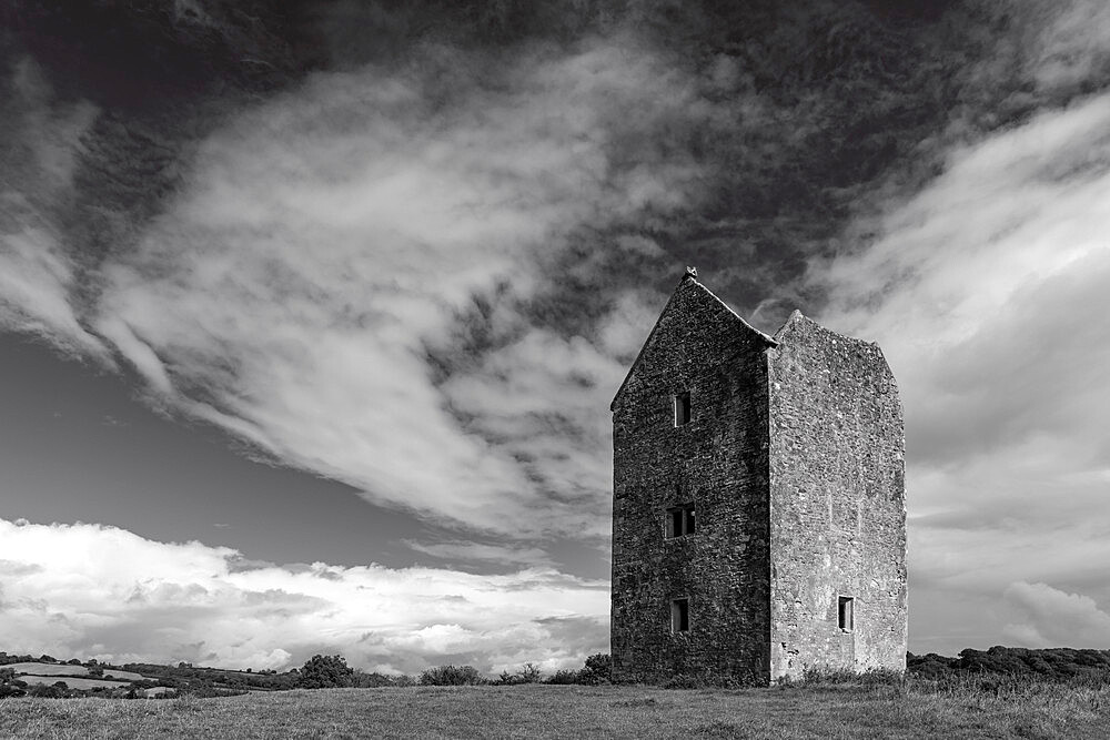 The Bruton Dovecote, a 15th century stone tower on the outskirts of the town of Bruton, Somerset, England, United Kingdom, Europe