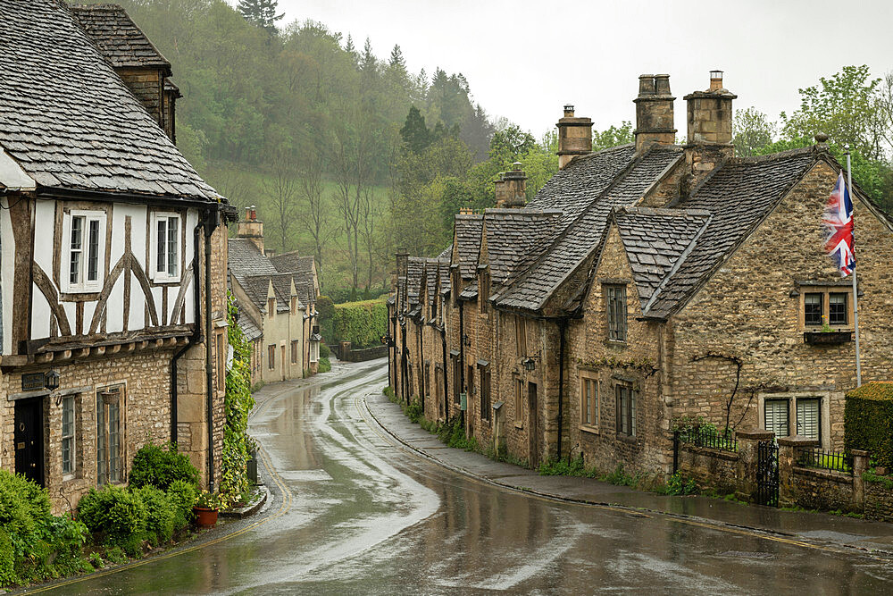 Idyllic Cotswolds village of Castle Combe, Wiltshire, England, United Kingdom, Europe