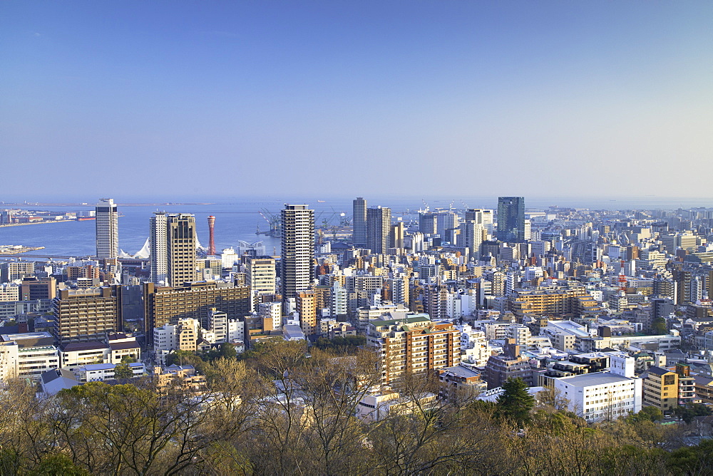 View of Kobe skyline, Kobe, Kansai, Japan, Asia