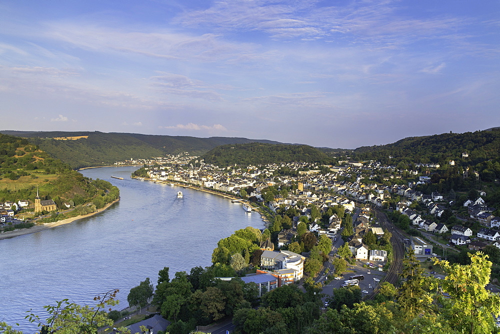 View of River Rhine, Boppard, Rhineland-Palatinate, Germany, Europe