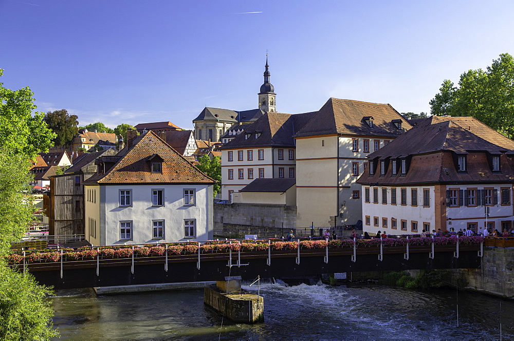 Buildings along River Regnitz, Bamberg, UNESCO World Heritage Site, Bavaria, Germany, Europe